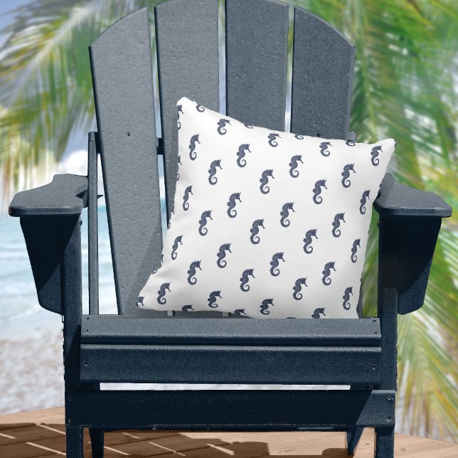 Blue Wave Seahorse Navy/Wht ID836 Cushion (Creator Uploaded)