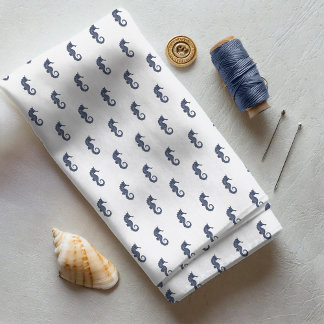 Blue Wave Seahorse Navy/Wht ID836 Fabric