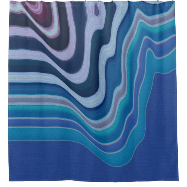 Blue Wave Shower Curtain (Front)
