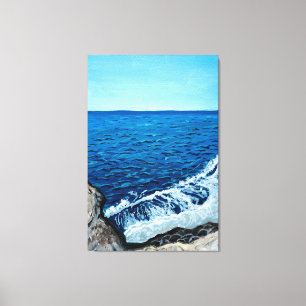Blue wave Sicily Mediterranean sea Canvas Print