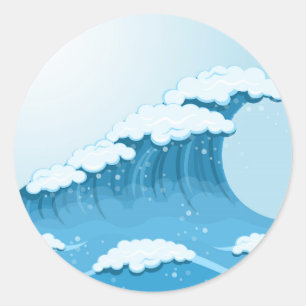 Blue Wave Surf and Ocean Classic Round Sticker