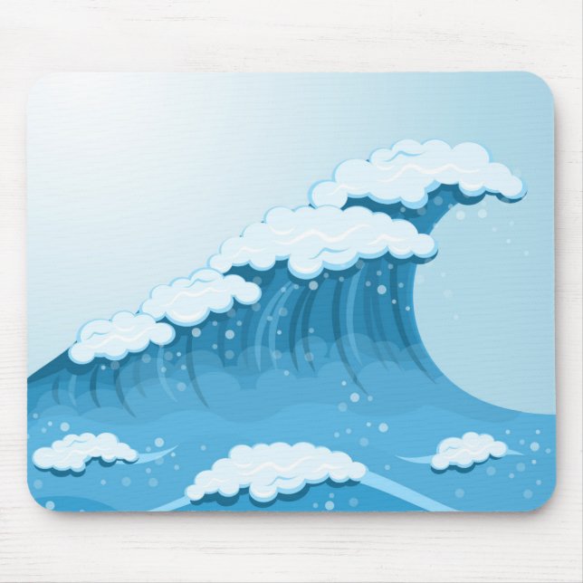 Blue Wave Surf and Ocean Mouse Mat (Front)