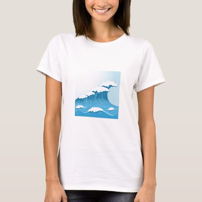 Blue Wave Surf and Ocean T-Shirt (Front)