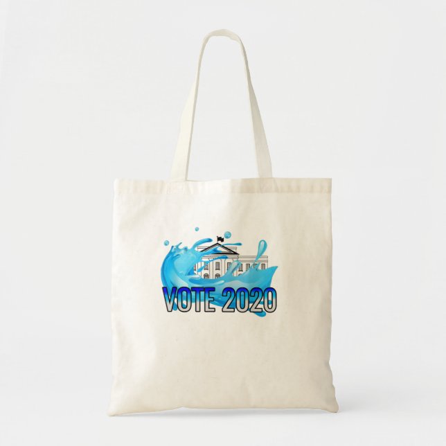 Blue Wave Vote Blue Biden 2020 Democratic El Tote Bag (Front)