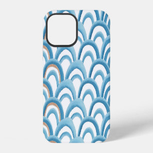 Blue wave watercolor, seamless painting. iPhone 12 case