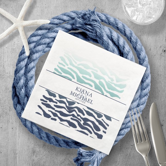 Blue Wave Wedding ID836 Napkin (Creator Uploaded)