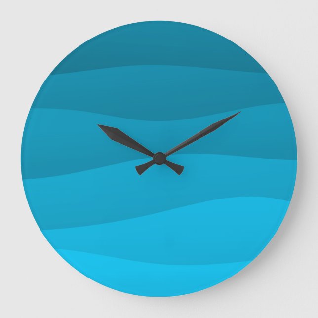 Blue waves Acrylic Wall Clock (Front)