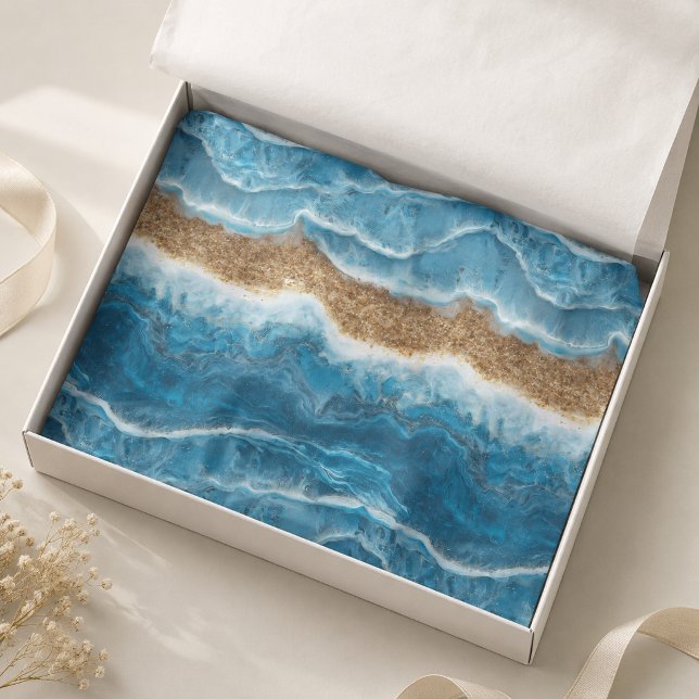 Blue Waves and Sand Resin look Tissue Paper (Creator Uploaded)