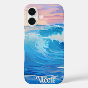 Blue Waves at Sunset iPhone / iPad case