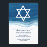 Blue Waves Bar Mitzvah Invitation<br><div class="desc">Invite everyone to this special occasion with this handsome Blue Wave invitation. (Background vector created by freepik - www.freepik.com). The card is easy to customise with your wording, font, font colour, paper shape options and choice of six paper types.Not exactly what you're looking for? All our products can be custom...</div>
