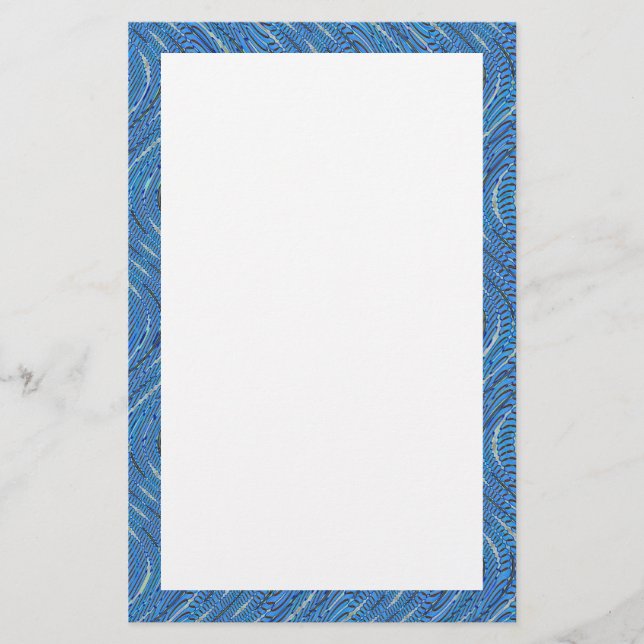 blue waves border stationery (Front)