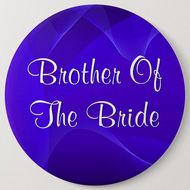 Blue Waves Brother Of The Bride 6 Cm Round Badge (Front)