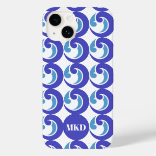 Blue Waves Cell Phone Cover Monogram 