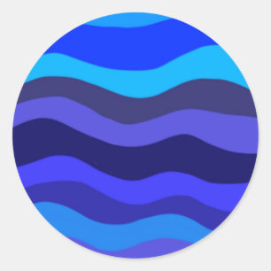 Blue waves  classic round sticker