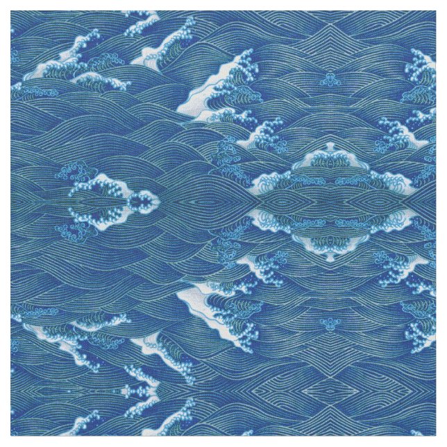 Blue Waves Fabric (Close Up)
