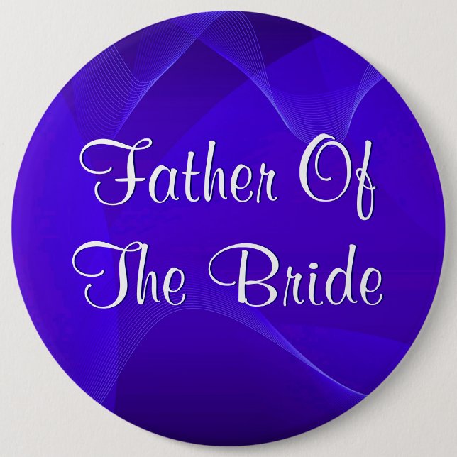 Blue Waves Father Of The Bride 6 Cm Round Badge (Front)