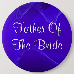 Blue Waves Father Of The Bride 6 Cm Round Badge