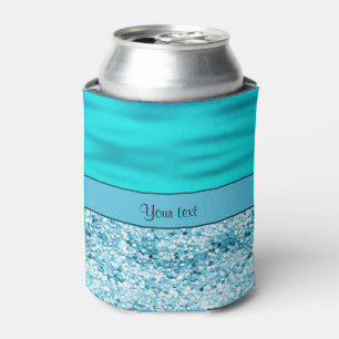 Blue Waves & Glitter Can Cooler