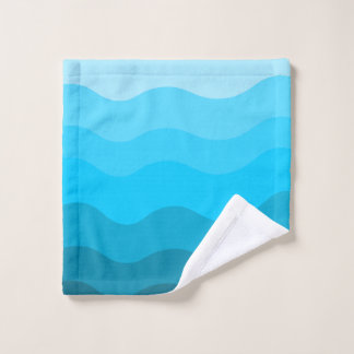 Blue waves gradient bath towel set