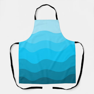 Blue waves gradient pattern apron
