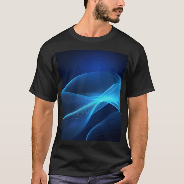 Blue waves in glowing light T-Shirt (Front)