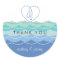 Blue Waves Loopy Heart Thank You Wedding Sticker