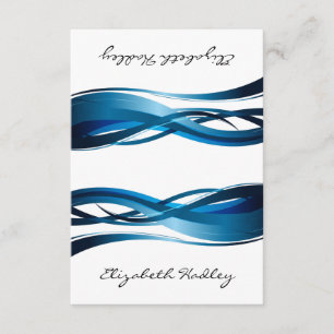 Blue Waves Modern Abstract Place Card