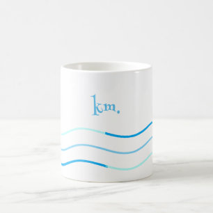 Blue Waves Monogram Coffee Mug