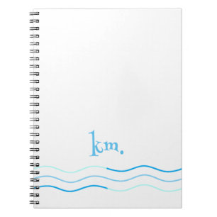 Blue Waves Monogram Notebook