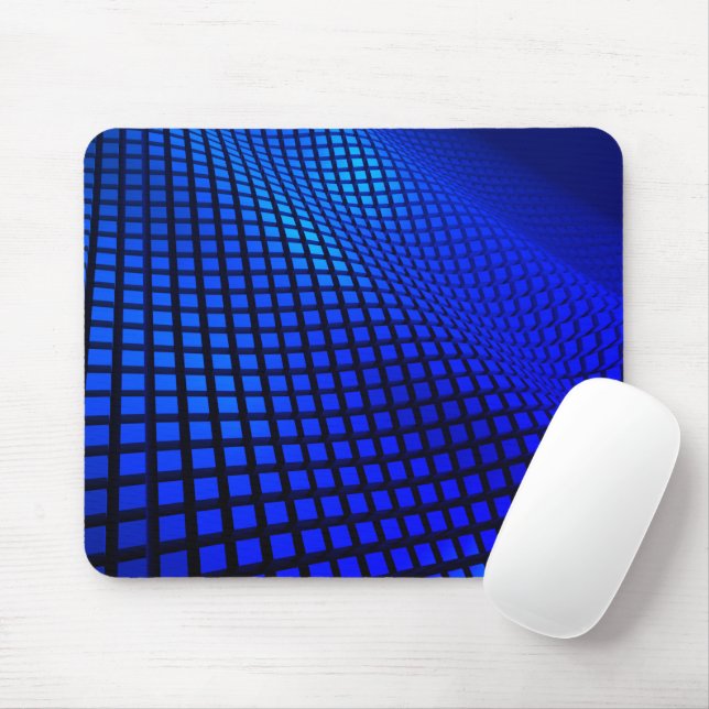 Blue Waves Mouse Mat (With Mouse)
