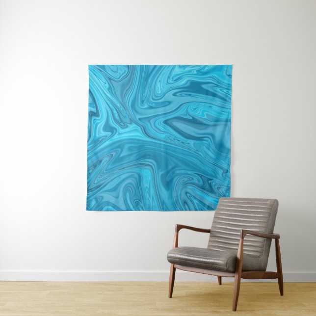 Blue Waves Painting | Best abstract painting Tapestry (In Situ)