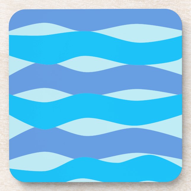Blue Waves Pattern Coaster (Front)