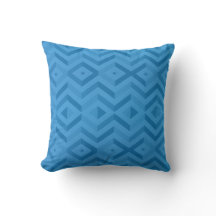 Blue Waves Pattern Throw Pillow