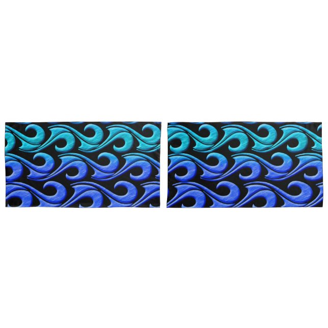 blue waves pillow case (Front-Set)