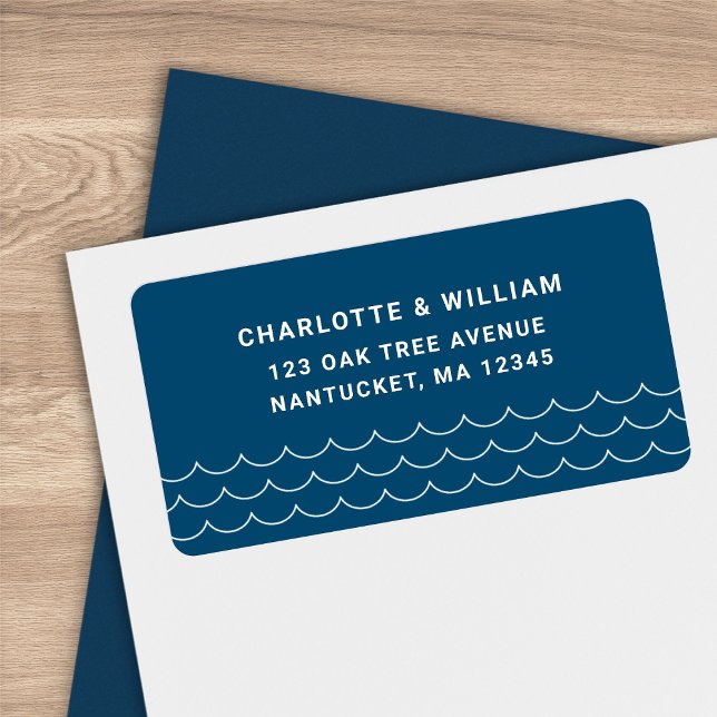 Blue Waves Return Address Label (Creator Uploaded)