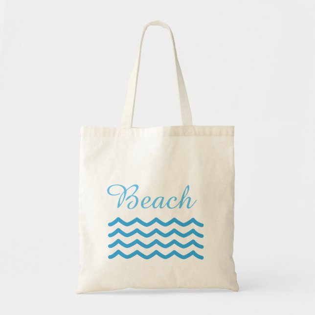 Blue Waves Summer Beach Tote Bag (Front)