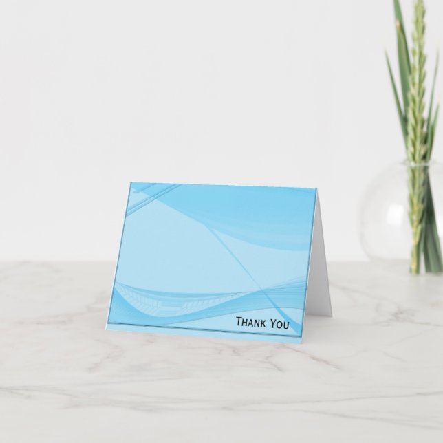 Blue Waves Thank You Card (Front)