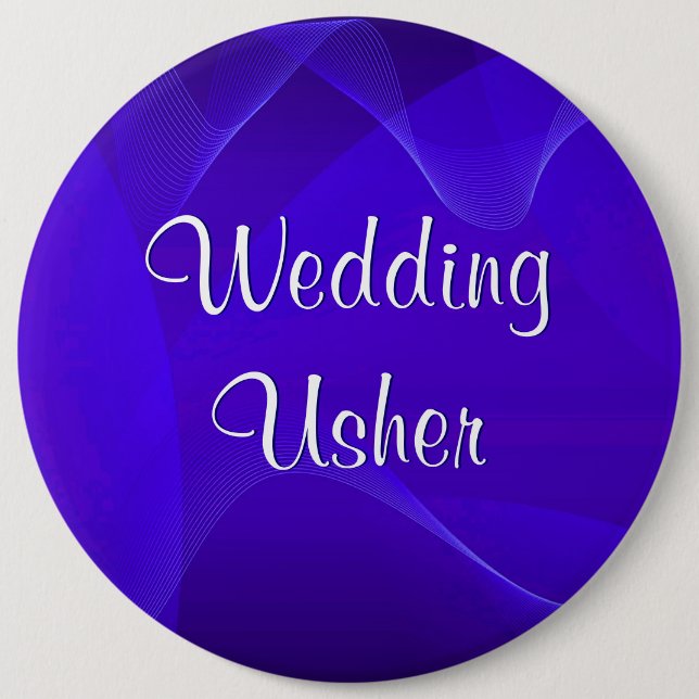 Blue Waves Usher 6 Cm Round Badge (Front)