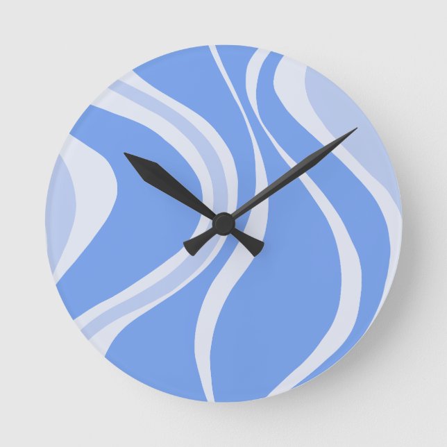Blue Waves Wall Clock (Front)