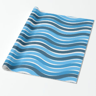 Blue Waves Wrapping Paper