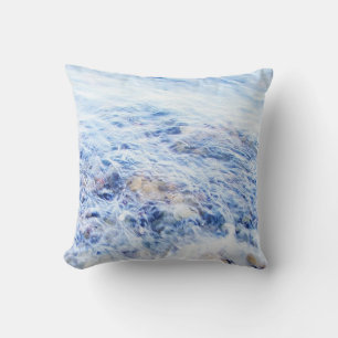 Blue waving water cushion