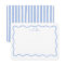 Blue Wavy Border Personalised Note Card