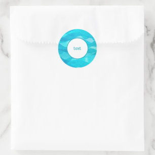 Blue wavy coastal/beach classic round sticker