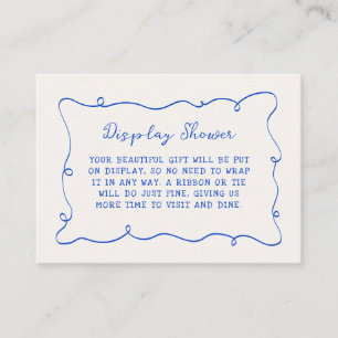 Blue Wavy Frame Bridal Shower Display Shower Enclosure Card