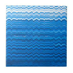Blue wavy lines pattern tile