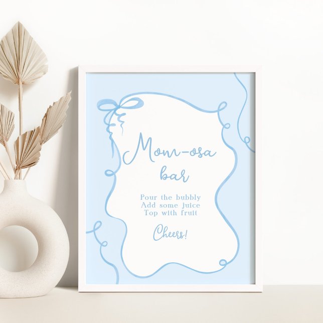 Blue wavy Mum-osa bar Poster (Creator Uploaded)