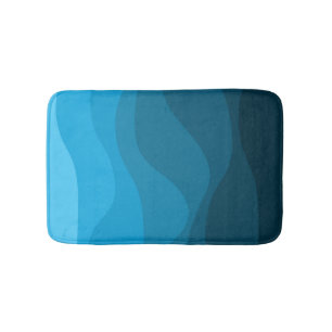 Blue wavy ocean retro style waves design bath mat