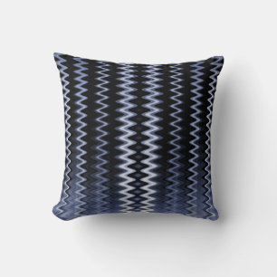 Blue Wavy Pattern Accent Pillow