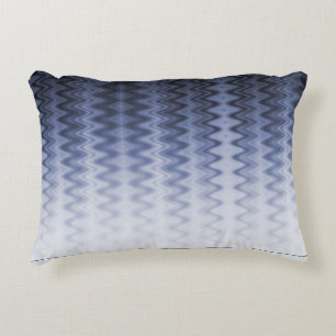 Blue Wavy Pattern Accent Pillow