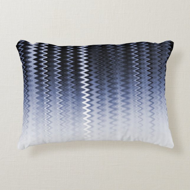 Blue Wavy Pattern Decorative Cushion (Front)